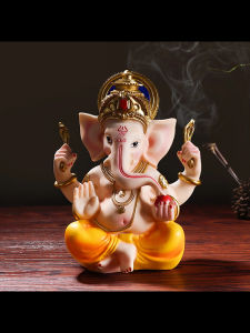 สไตล์เอเชียตะวันออกเฉียงใต้ช้างพระเจ้าเครื่องประดับร้านอาหารไทยเคาน์เตอร์ตกแต่งเรซิ่นจมูกช้างความมั่งคั่งพระเจ้าเดสก์ท็อปตกแต่ง