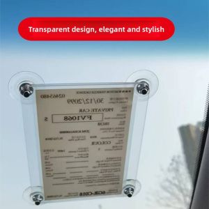 ViDO | Suction Cup & Static Vehicle Permit Holder Clear Acrylic