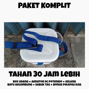 Aerator DC Baterai Charger USB Tahan 36 Jam Paket Komplit Box Udang Ikan Mancing
