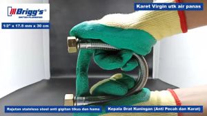 Selang Flexible Brass Head Stainless Steel Briggs 1/2\"x 17.5 mm Panas Water Heater