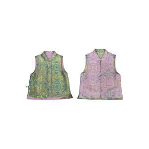 Short Sleeveless Vest Womens Style Spring Autumn U2025 New Ladies Polyester Fiber round Neck Button Detail Floral Print