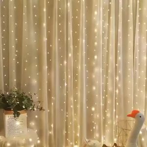 4-Color LED Curtain String Lights Atmospheric Fairy Lights Remote Control with Hooks Suitable for Holiday Party Decoration