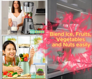 (Blend Ice Cube) MORGAN/AIWA BLENDER WITH DRY MILL -1.5Litre 400W - STAINLESS STEEL BLADE