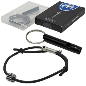 Bracelet Car Window Breaker Wrist Strap Escape Tool Tungsten Carbide BeadWith handcuffs key Free Lifesaving Whistle blcak