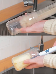 SEA JJT แปรงทำความสะอาดคุณภาพสูงด้ามไม้สำหรับใช้ในครัวและบ้าน