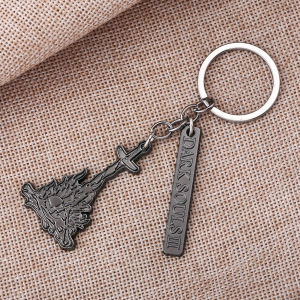 Game Dark Souls Keychain Black Shield Sword Shield Alloy Pendant Bag Charms for Men Women Fans Bag Car Key Accessories Gifts