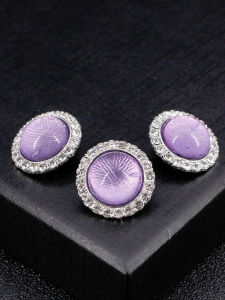 Nút Tròn Đính Kim Cương Thanh Lịch Màu Tím Nhạt Nút Áo Len Trang Trí Nút Áo Khoác Cao Cấp Nút Cài Quần Áo Phụ Kiện May Vá