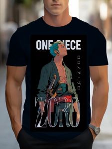 Bandai | One Piece Anime Printed Mens and Womens Short Sleeves 2026 Bandai Summer New Product Comfortable Cotton Round Neck T-shirt