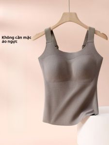 MiiOW | Áo ba lỗ nữ MiiOW Cat Person Áo ba lỗ lót lông cừu mùa đông ấm áp ngọt ngào không cần mặc áo ngực Áo lót mùa xuân thu đông