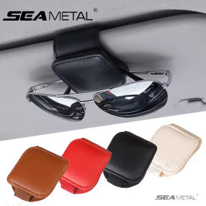 SEAMETAL Car Magnetic Glasses Clip Card Clip Leather Car Sun Visor Sunglasses Clip Anti Scratch Wrapped Glasses Clip