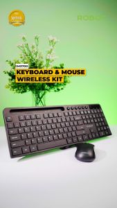 ROBOT KM3700 Keyboard & Mouse Set Wireless 2.4G Bluetooth 1600 DPI Free Mouse Pad RP05 Size S Original - Garansi 1 Tahun