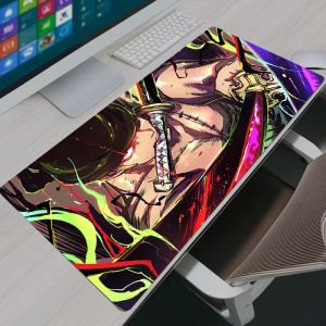 Bandai | Notbook One Piece Mouse Pad Zoro Large Keyboard Mat NonSlip Rubber Computer Carpet Desk Mat PC Gamer MousePad Youth Gifts
