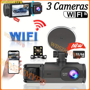 3 Channel WIFI Dash Cam for Car Front Rear Camera 1080P Video Recorder Dashcam Black Box Car DVR 2Lens Optional Rear View Camera