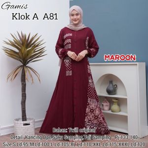 Gamis klok A Batik pakaianwanita Bahan Twil original