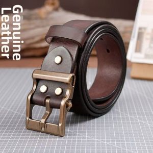 Handmade Pure Cowhide Belt for Men Genuine Top Layer Cowhide Durable Simple Fashion Retro Waist Belt for All Ages