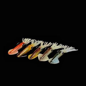 WEIHE 14cm 36g 5colors Artificial Soft Squid Lure Soft Fishing Lure PVC Octopus Bait with Lead Inside UV Effect Squid Lures