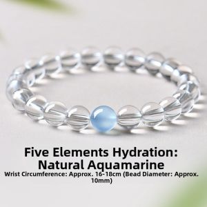 HONGLIANGYUAN | Emotion Stability Aesthetic White Crystal and Aquamarine Bracelet