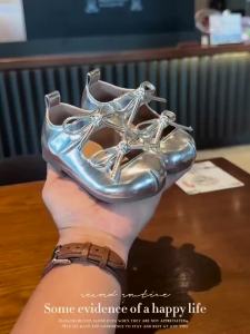 Baby Girl Leather Shoes Princess Style Soft Sole Non-Slip First Birthday Gift Spring Autumn Bowknot Princess Shoes Toddler Walking Shoes