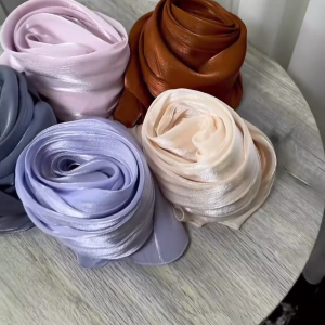 1 PC Shimmer Crinkle Chiffon Hijab Shawl Headwraps Women Solid Color Muslim Hijab Foulard Head Scarf Malaysia Turban