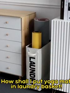 45L Laundry Basket With Wheels Waterproof Foldable Yoga Storage Dirty Clothes Basket Oxford Laundry Bakul Dobi 衣篮