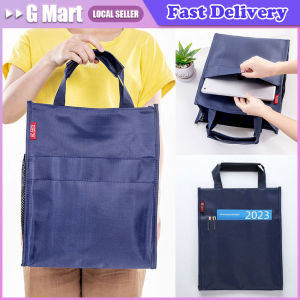⭐️【Local Warehouse】A4 Portable File Bag Canvas Oxford Cloth Multi-layer Information Bag File Bag Student Stationery Document Bags Office Supplies