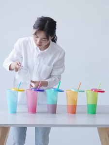 Botol Minum Berubah Warna 710 Ml Tumbler Air Dingin Berubah Warna Tumbler Botol Minum Free Sedotan BRG