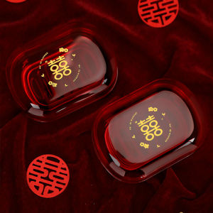 Wedding Couple Grooming Set Double Happiness Washing Cup Practical Decoration Gifts for Bridesmaids And Groomsmen Red Plastic