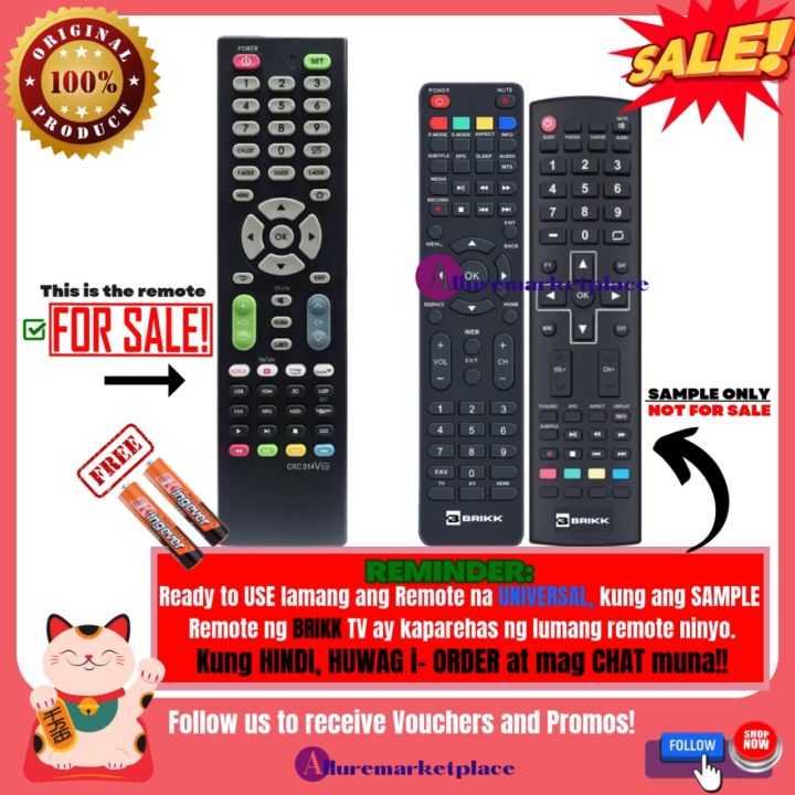 Ready to Use Universal TV Remote for BRIKK LED TV Smart Tv| Read Description Below Before Ordering!! Compatible for Specific Brikk TV Model Only.