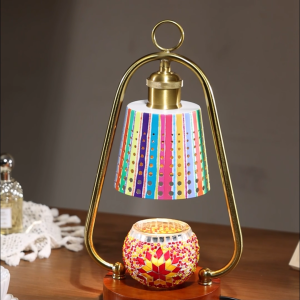 โคมระบายเทียนอโรมา โคมไฟหัวเตียงสไตล์รีโทรอเมริกัน ไม่มีเปลวไฟ เทียนหอม ปรับอุณหภูมิได้ สำหรับตกแต่งห้องนอนและห้องอ่านหนังสือ