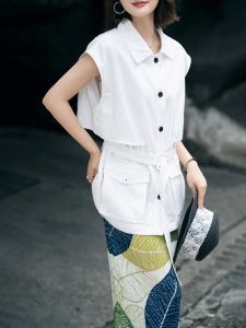 Elegant Flax Rayon Cotton Blend French Style Shirt