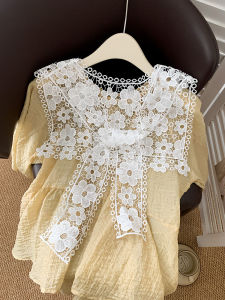 WEIAI | Lace Hollow Out Pure Color Womens Shawl Spring Summer Lightweight Fashionable Neck Piece Fake Collar Decorative Knot Scarf