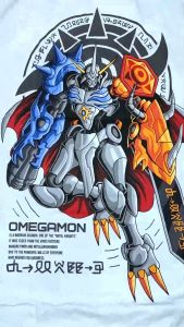 Omegamon Digimon Digital Monster Omnimon Anime Digimon Kaos Clowor Distro Tshirt