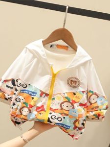 Childrens Lightweight Breathable Sun Protection Clothing Summer Thin Model 2023 New Middle Small Children Sunscreen Coat Outerwear