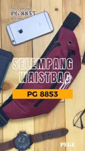 Tas Selempang Waistbag Pria Model Polos Keren Slingbag Selempang Bahu Untuk Sehari Hari - PG 8853