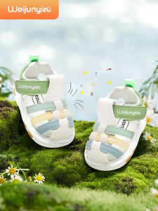 Baby Boys Soft-Soled Summer Sandals Toddler Walking Shoes Anti-Kick Anti-Slip Lightweight Leather Patchwork Casual Footwear