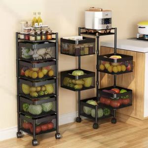 Rotatable Easy-Setup Multi-purpose Storage Rack for Kitchen