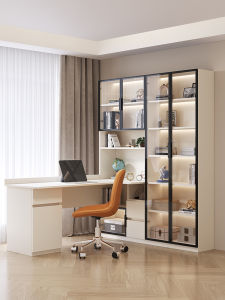 PAMEDI | Customizable Corner Wood Study Desk and Bookshelf