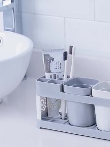 Toothbrush Holder Table Type Tooth Cup Organizer Couple Mouthwash Cup set Kombinasi cawan basuh 牙刷杯