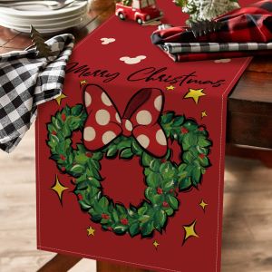 VIKAMA cartoon cute Christmas table runner waterproof and easy to clean restaurant dining table party decoration table flag