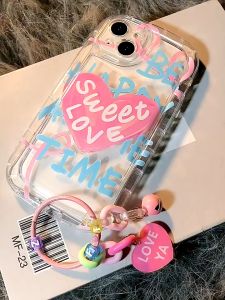 Compatible with iPhone case 14 Pro Max 11 13 Sweet Love casing 12 15 XR X Xs Max shockproof anti-drop clear 7 8 Plus 14P