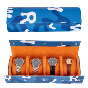 Roll_n_Rotate Cross-border hot selling outdoor camouflage watch jewelry box travel watch jewelry box snap-on 4 watch storage