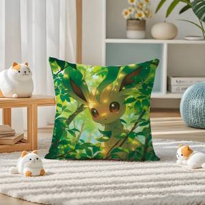 Bandai | Pokemon Psyduck Anime Plush Pillow Cover Soft Short Plush Cushion Cover For Sofa Bedroom Home Decor Gift Decoration