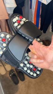 Acupressure Reflexology Foot Massage Slippers - Stress Relief Sandals Longevity Health for Outdoor Use and Indoor Use