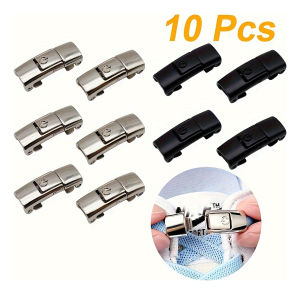 10PCS Shoelaces Buckle Lock Metal Quick-Release No-Tie Shoe Laces Stylish Press-On Buckle Locks- Hassle-Free Adjustable Fit