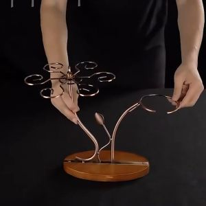 ที่แขวนแก้วไวน์ ที่คว่ำแก้วไวน์ ที่แขวนแก้วไวน์ทำจากเหล็ก+ไม้เนื้อแข็ง ที่คว่ำแก้ว ที่แขวนแก้ว