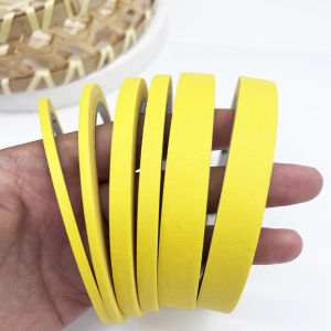 3 Sizes Yellow Paper Tape - 3/6 Rolls of Artistic for Spray Painting Masking Nail Art Clothing Cut Creative DIY Projects 20M