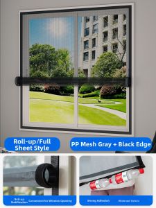 JH | Mosquito Prevention Self-Adhesive Invisible Roller Screen