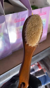 Wooden Fade Brush Hard Brush Barbers Brush with Natural Bristles for Grooming