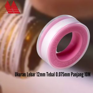 Seal Tape Keran Pipa PVC Jaringan Air 12mm x 0.075mm x 10m Aneka Warna