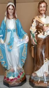 Bộ 2 Tượng Đức Mẹ Ban Ơn Tượng Thánh Giuse 80cm composite - quà tặng công giáo